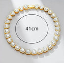 CORDÃO CRAVEJADO CORAÇÕES CRAVEJADOS FEMININO - BANHADO A OURO 18K