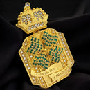 PINGENTE TREVO "CADA UM COM A SUA SORTE" (G) - BANHADO A OURO 18K