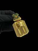 PINGENTE 00 TREVO "GRATIDÃO" PERSONALIZADO (G) - BANHADO A OURO 18K