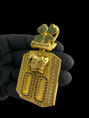 PINGENTE 00 TREVO "GRATIDÃO" PERSONALIZADO (G) - BANHADO A OURO 18K