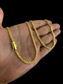 CORDÃO CADEADO DUPLO 3MM - BANHADO A OURO 18k