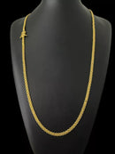 CORDÃO CADEADO DUPLO 3MM - BANHADO A OURO 18k