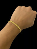 PULSEIRA CADEADO DUPLO 3MM - BANHADO A OURO 18K