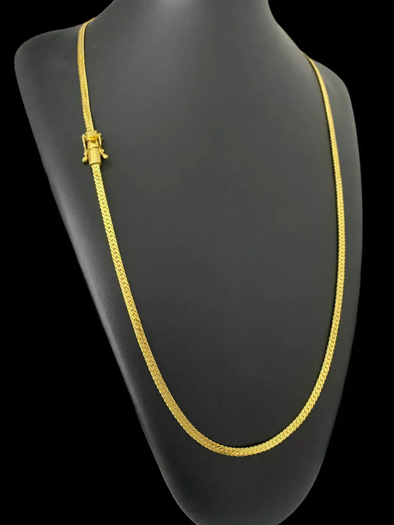 CORDÃO GRUMET LAMINADO 4MM - BANHADO A OURO 18k