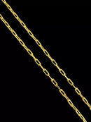 ESCAPULÁRIO 3MM PLACA FÉ CADEADO ALONGADO - BANHADO A OURO 18k