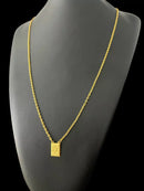 ESCAPULÁRIO CADEADO 1MM CRUZ ESTRELA DE DAVI - BANHADO A OURO 18K