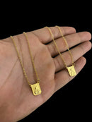 ESCAPULÁRIO CADEADO 1MM JESUS/ NOSSA SENHORA APARECIDA - BANHADO A OURO 18K
