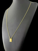 ESCAPULÁRIO CADEADO 1MM LOVE CORAÇÃO VAZADO - BANHADO A OURO 18K