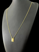 ESCAPULÁRIO CADEADO 1MM DEUS É FIEL/ ESPÍRITO SANTO - BANHADO A OURO 18K