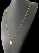 ESCAPULÁRIO CADEADO 1MM DEUS É FIEL/ ESPÍRITO SANTO - BANHADO A OURO 18K