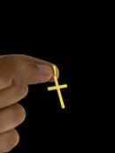 PINGENTE CRUZ LISA (P) - BANHADO A OURO 18K