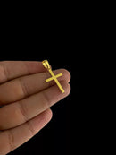 PINGENTE CRUZ LISA (P) - BANHADO A OURO 18K