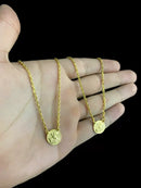 ESCAPULÁRIO CADEADO 1.5MM SÃO JORGE BANHADO A OURO 18K