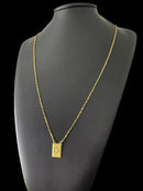 ESCAPULÁRIO TIJOLINHO 1MM CRUZ RAIADA/ ESTRELA DE DAVI - BANHADO A OURO 18K