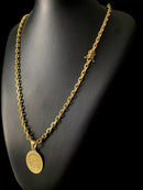 CORDÃO CADEADO 5MM + PINGENTE - BANHADO A OURO 18K