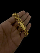 PULSEIRA CADEADO DUPLO 13MM - BANHADO A OURO 18K
