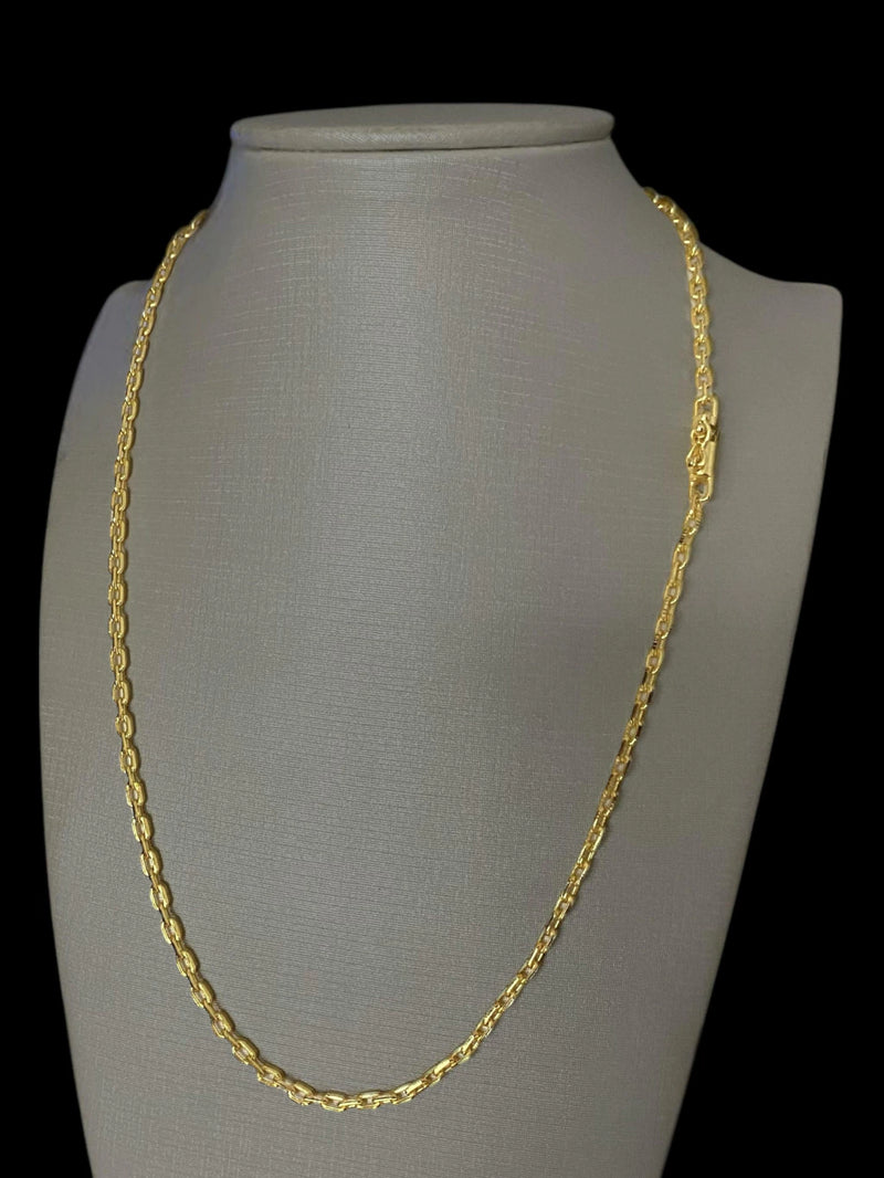 CORDÃO PITBULL 10MM FECHO NOSSA SENHORA BANHADO A OURO 18K