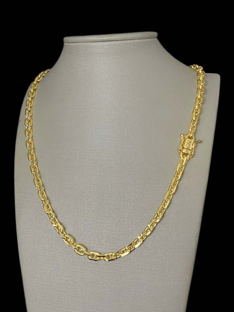 CORDÃO CADEADO 5MM FEMININO - BANHADO A OURO 18K