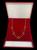 CORDÃO TREVO PRETO BANHADO A OURO 18K